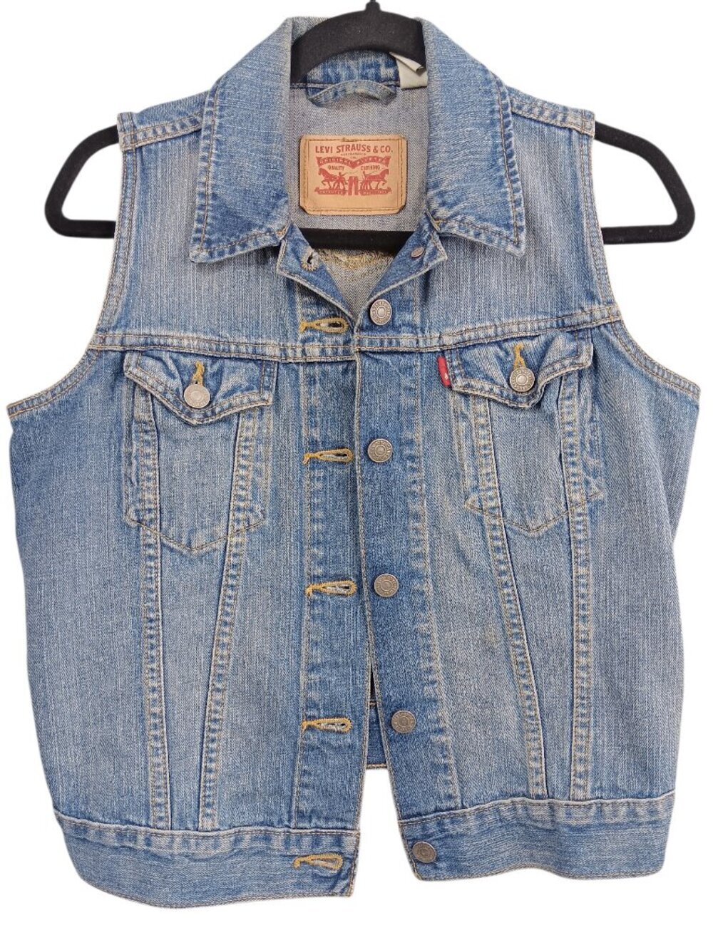 Levi's Strauss Co Women's Denim Vest Classic Blue Jean Trucker Western Size M